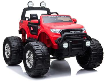 Ford Ranger Monster Truck 4x4 12v Rød m/4x12V + Gummihjul + 2.4G-6