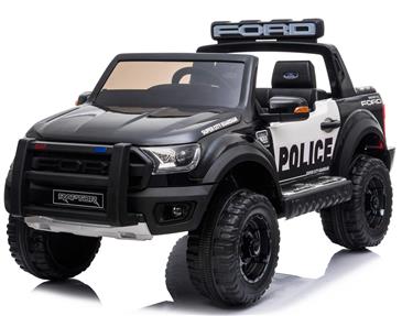 Ford Ranger Raptor 4x4 Politi SUV 12v m/4x35W+Gummihjul + Lædersæde + 10AH