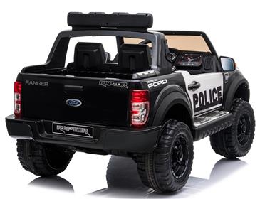 Ford Ranger Raptor 4x4 Politi SUV 12v m/4x35W+Gummihjul + Lædersæde + 10AH-4