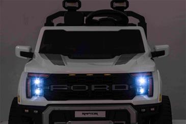 Ford Ranger Raptor Elbil Til børn 21,6V m/Lædersæde, 2.4G RC Hvid-3