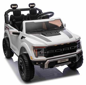 Ford Ranger Raptor Elbil Til børn 21,6V m/Lædersæde, 2.4G RC Hvid-7