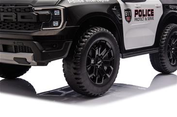 Ford Ranger Raptor Politi elbil 10,8V m/Gummihjul og lædersæde-10