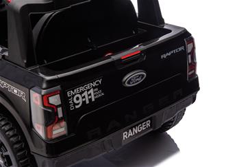 Ford Ranger Raptor Politi elbil 10,8V m/Gummihjul og lædersæde-12