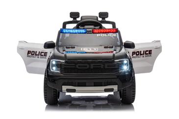 Ford Ranger Raptor Politi elbil 10,8V m/Gummihjul og lædersæde-13
