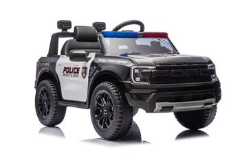 Ford Ranger Raptor Politi elbil 10,8V m/Gummihjul og lædersæde-15