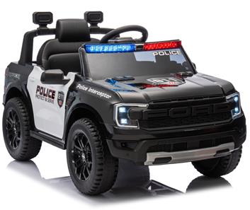 Ford Ranger Raptor Politi elbil 10,8V m/Gummihjul og lædersæde-2