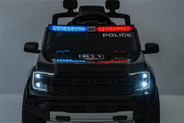 Ford Ranger Raptor Politi elbil 10,8V m/Gummihjul og lædersæde-4