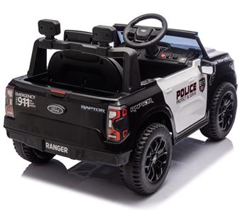 Ford Ranger Raptor Politi elbil 10,8V m/Gummihjul og lædersæde-5