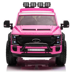 Ford Super Duty Truck m/Lithium + 4xMotor + Gummihjul + Blødt skumsæde Pink-2