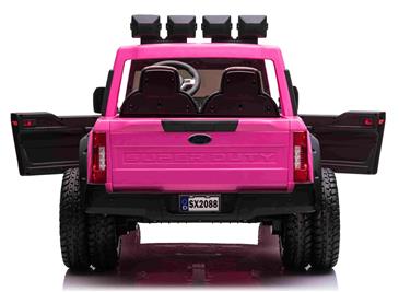 Ford Super Duty Truck m/Lithium + 4xMotor + Gummihjul + Blødt skumsæde Pink-4
