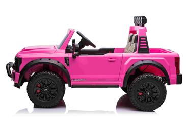 Ford Super Duty Truck m/Lithium + 4xMotor + Gummihjul + Blødt skumsæde Pink-7