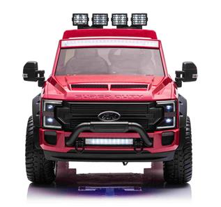 Ford Super Duty Truck m/Lithium + 4xMotor + Gummihjul + Blødt skumsæde Rød-2