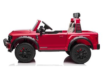Ford Super Duty Truck m/Lithium + 4xMotor + Gummihjul + Blødt skumsæde Rød-3
