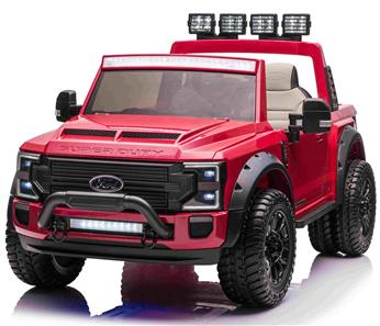 Ford Super Duty Truck m/Lithium + 4xMotor + Gummihjul + Blødt skumsæde Rød-8