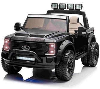 Ford Super Duty Truck m/Lithium + 4xMotor + Gummihjul + Blødt skumsæde Sort