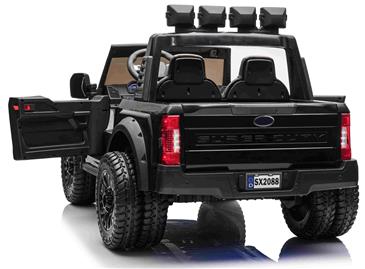 Ford Super Duty Truck m/Lithium + 4xMotor + Gummihjul + Blødt skumsæde Sort-3