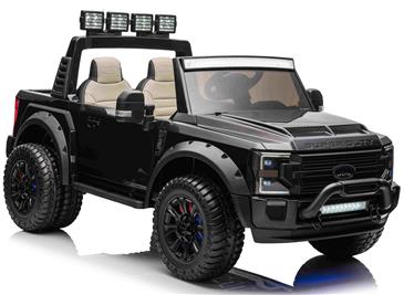 Ford Super Duty Truck m/Lithium + 4xMotor + Gummihjul + Blødt skumsæde Sort-5
