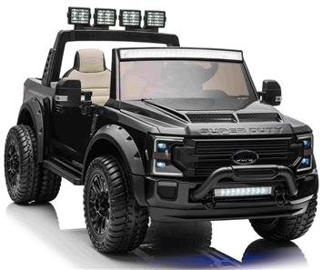 Ford Super Duty Truck m/Lithium + 4xMotor + Gummihjul + Blødt skumsæde Sort-6