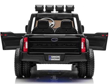 Ford Super Duty Truck m/Lithium + 4xMotor + Gummihjul + Blødt skumsæde Sort-7