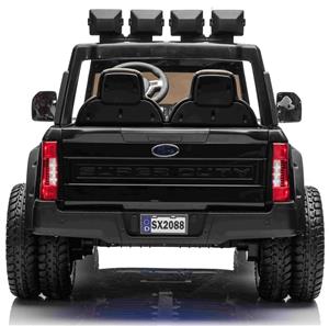 Ford Super Duty Truck m/Lithium + 4xMotor + Gummihjul + Blødt skumsæde Sort-8