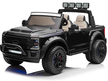 Ford Super Duty Truck m/Lithium + 4xMotor + Gummihjul + Blødt skumsæde Sort-9