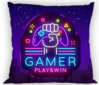 Gamer Neon pudebetræk 40 x 40 cm