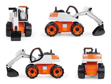 GIGA TRUCKS Gravemaskine Pro – orange/beige – 63 cm-3