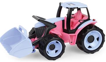 GIGA TRUCKS Traktor med frontlæsser – rosa – 62 cm
