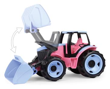 GIGA TRUCKS Traktor med frontlæsser – rosa – 62 cm-2