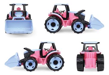 GIGA TRUCKS Traktor med frontlæsser – rosa – 62 cm-3