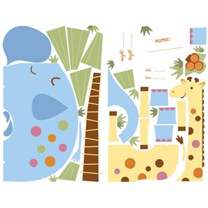 Giraf og elefant Wallstickers-3