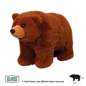 Grizzlybjørn Plysbamse 25x15 cm - All About Nature-2