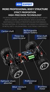 Guokai Monstertruck 1:16 Brushless 4WD Fjernstyret 2.4Ghz 45km/t Rød-10