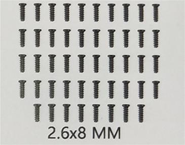 Guokai screws 2,6X8 MM (20 stk)