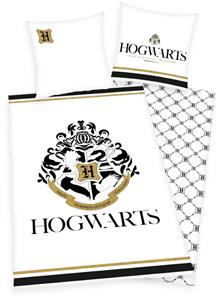 Harry Potter Hogwarts Sengetøj med guldprint - 100 procent bomuld