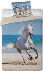 Hest i galop på strand Sengetøj 140x200 cm - 100 procent bomuld