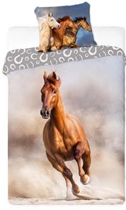 Hest i galop Sengetøj 140x200 cm - 100 procent bomuld