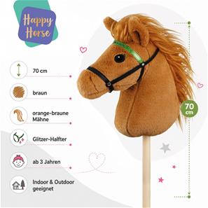 Hobby Horse kæphest – rødbrun med glimmergrime – 70 cm-2
