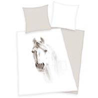 Hvid Hest Sengetøj (100 procent bomuld)