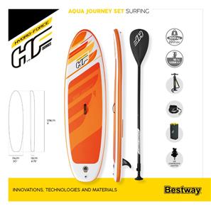 Hydro-Force SUP Paddle Board 2.74m x 76cm x 12cm Aqua Journey Sæt-16