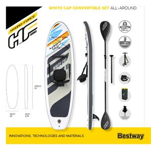 Hydro-Force SUP Paddle Board 3.05m x 84cm x 12cm White Cap Sæt-11