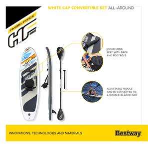 Hydro-Force SUP Paddle Board 3.05m x 84cm x 12cm White Cap Sæt-12