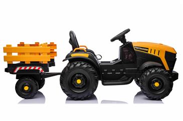 JCB EL Traktor med anhænger til Børn  m/Lædersæde, Gummihjul-20