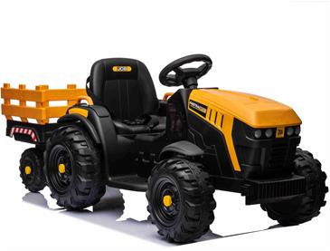 JCB EL Traktor med anhænger til Børn  m/Lædersæde, Gummihjul-4