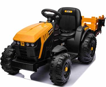 JCB EL Traktor med anhænger til Børn  m/Lædersæde, Gummihjul-5