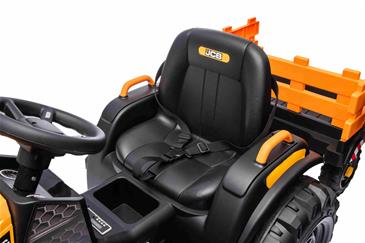 JCB EL Traktor med anhænger til Børn  m/Lædersæde, Gummihjul-7