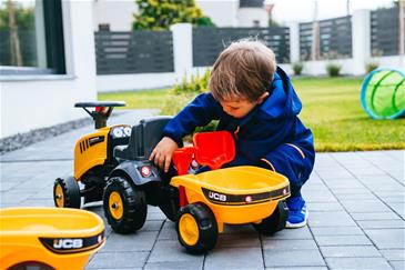 JCB Gå-Traktor med Trailer og værktøj-12