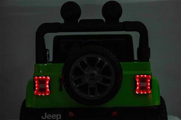 Jeep Wrangler Rubicon Elbil Til børn 21,6V m/Lædersæde, Gummihjul Grøn-12