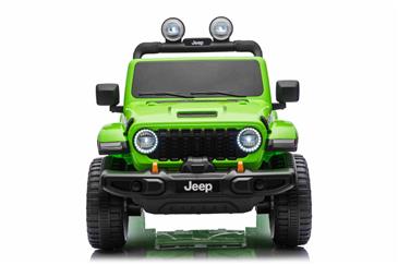 Jeep Wrangler Rubicon Elbil Til børn 21,6V m/Lædersæde, Gummihjul Grøn-16