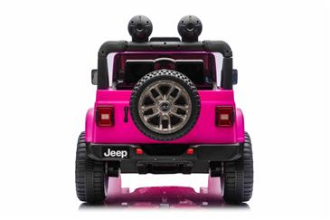 Jeep Wrangler Rubicon Elbil Til børn 21,6V m/Lædersæde, Gummihjul Pink-13